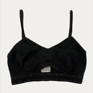NWOT Zara Denim Diamante Bralette Top
